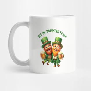 We're Drinking Team: Leprechaun Hug Cheers Mug